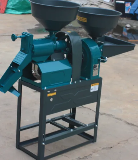 Small vibrating screen and rice crushing combination machine